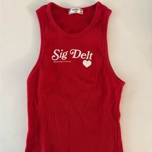 Red Sig Delt Tank Top